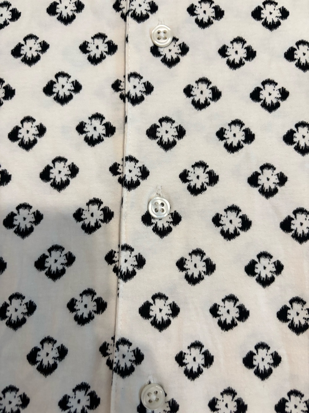 Men’s Black & Off-White Print Button Up - Picture 3 of 3
